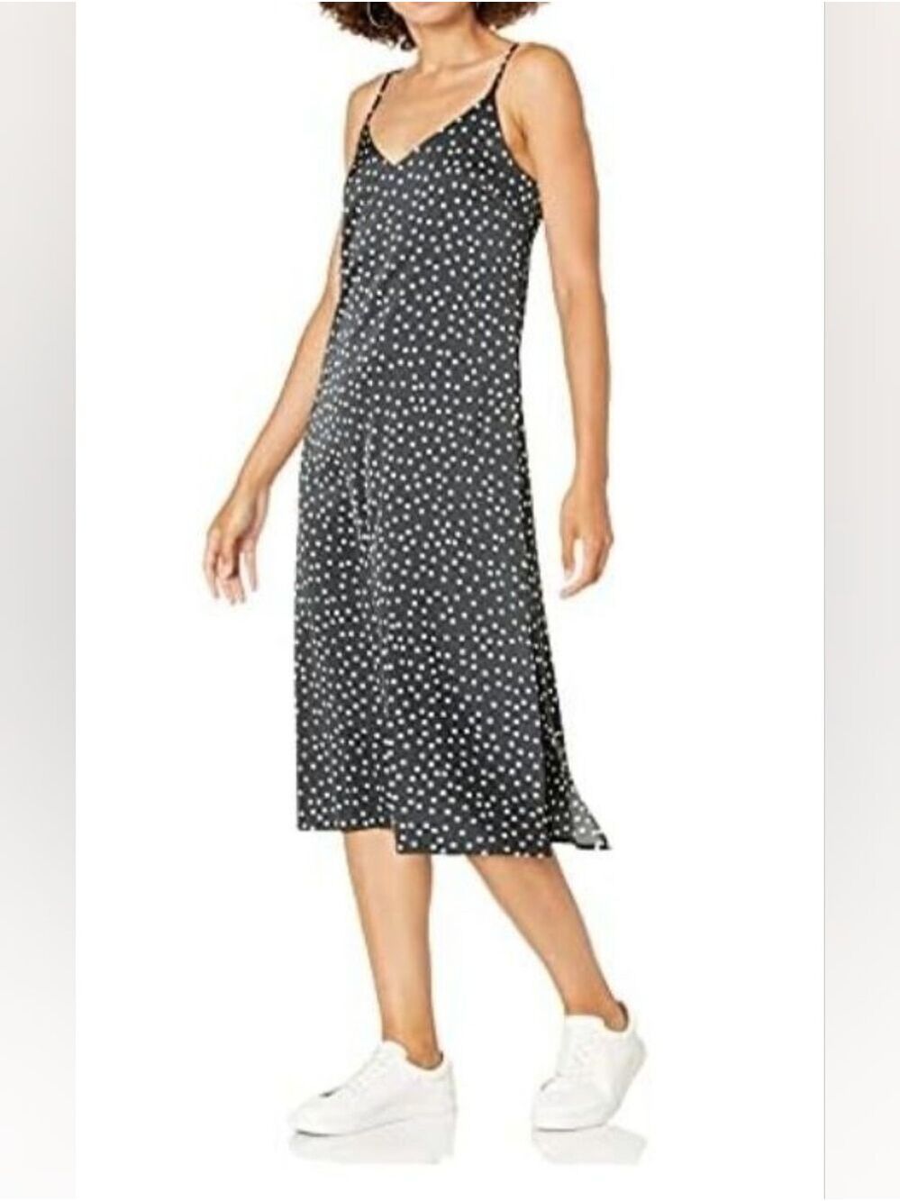 The Drop Women Ana Silky V-neck Midi Slip Dress